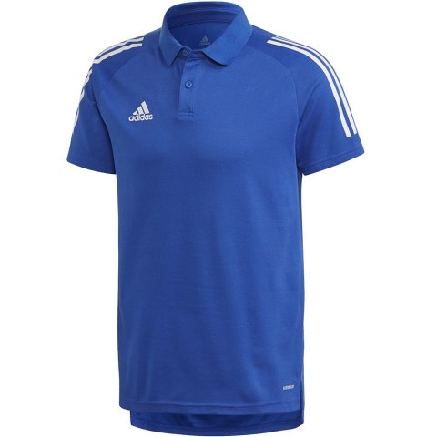 Koszulka męska adidas Condivo 20 Polo niebiesko-biała ED9237 Koszulka męska adidas Condivo 20 Polo niebiesko-biała ED9237
