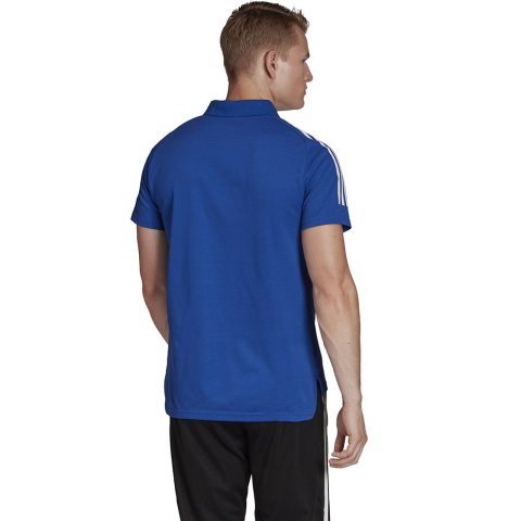 Koszulka męska adidas Condivo 20 Polo niebiesko-biała ED9237 Koszulka męska adidas Condivo 20 Polo niebiesko-biała ED9237