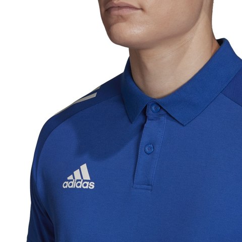 Koszulka męska adidas Condivo 20 Polo niebiesko-biała ED9237 Koszulka męska adidas Condivo 20 Polo niebiesko-biała ED9237