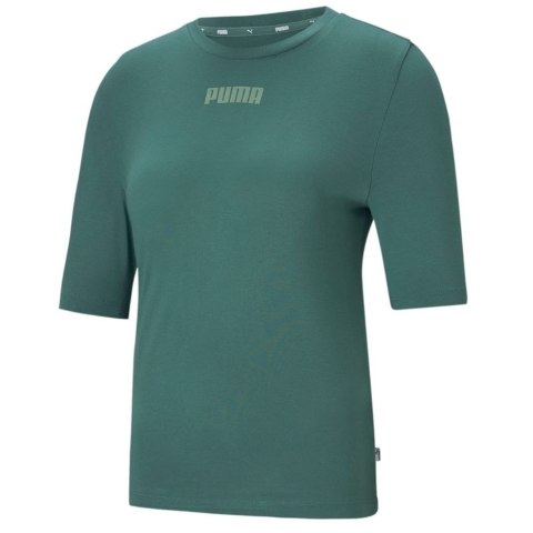 Koszulka damska Puma Modern Basics Tee Cloud zielona 585929 45 Koszulka damska Puma Modern Basics Tee Cloud zielona 585929 45