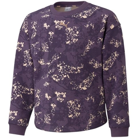 Bluza dla dzieci Puma Alpha AOP Crew FL fioletowa 589241 16 Bluza dla dzieci Puma Alpha AOP Crew FL fioletowa 589241 16