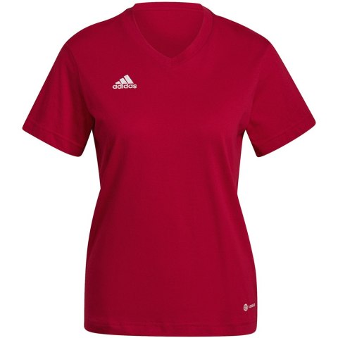 Koszulka damska adidas Entrada 22 Tee czerwona HC0441 Koszulka damska adidas Entrada 22 Tee czerwona HC0441