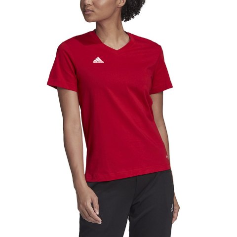 Koszulka damska adidas Entrada 22 Tee czerwona HC0441 Koszulka damska adidas Entrada 22 Tee czerwona HC0441