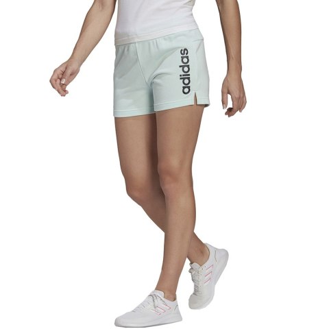 Spodenki damskie adidas Essentials Slim Logo Shorts turkusowe HE9363 Spodenki damskie adidas Essentials Slim Logo Shorts turkusowe HE9363