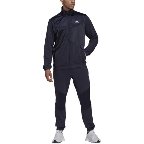 Dres męski adidas Satin French Terry Track Suit granatowy HI5396 Dres męski adidas Satin French Terry Track Suit granatowy HI5396