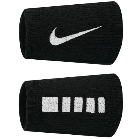 Frotki na nadgarstek Nike Elite Doublewide Wristbans 2 szt. czarno-białe N1006700010OS Frotki na nadgarstek Nike Elite Doublewide Wristbans 2 szt. czarno-białe N1006700010OS