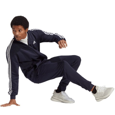 Dres męski adidas Basic 3-Stripes French Terry granatowy IC6765 Dres męski adidas Basic 3-Stripes French Terry granatowy IC6765