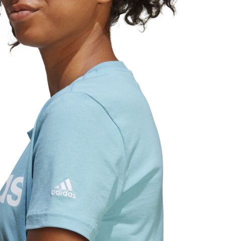 Koszulka damska adidas Loungewear Essentials Slim Logo Tee błękitna IC0629 Koszulka damska adidas Loungewear Essentials Slim Logo Tee błękitna IC0629