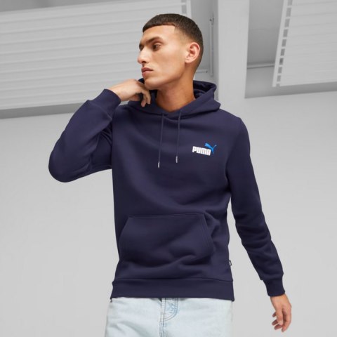 Bluza męska Puma ESS+ 2 Col Small Logo Hoodie FL granatowa 674471 06 Bluza męska Puma ESS+ 2 Col Small Logo Hoodie FL granatowa 674471 06