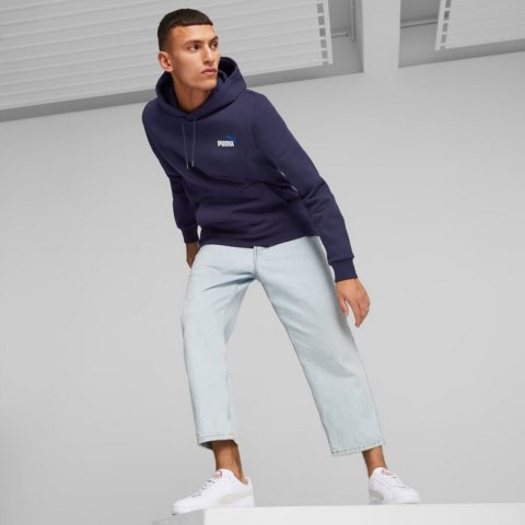 Bluza męska Puma ESS+ 2 Col Small Logo Hoodie FL granatowa 674471 06 Bluza męska Puma ESS+ 2 Col Small Logo Hoodie FL granatowa 674471 06