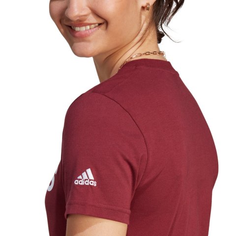 Koszulka damska adidas Loungewear Essentials Slim Logo Tee bordowa IM2829 Koszulka damska adidas Loungewear Essentials Slim Logo Tee bordowa IM2829