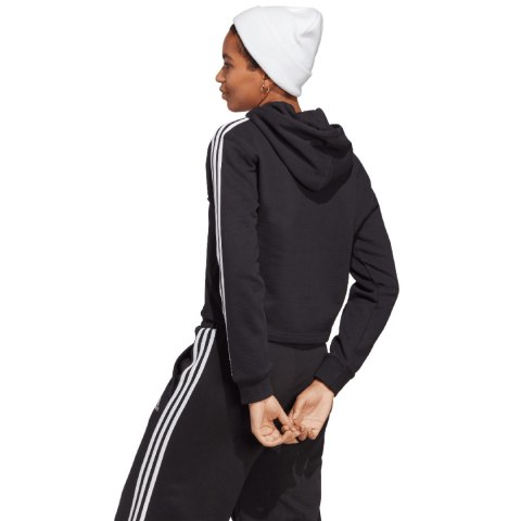 Bluza damska adidas Essentials 3-Stripes French Terry Crop Hoodie czarna IC8767 Bluza damska adidas Essentials 3-Stripes French Terry Crop Hoodie czarna IC8767