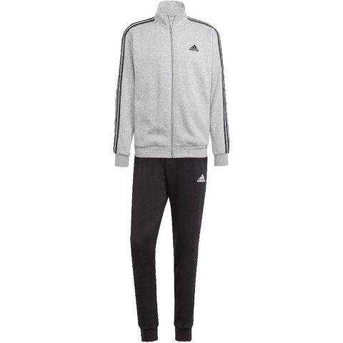 Dres męski adidas Basic 3-Stripes Fleece szaro-czarny IA3073 Dres męski adidas Basic 3-Stripes Fleece szaro-czarny IA3073