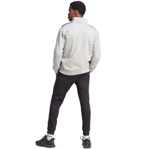 Dres męski adidas Basic 3-Stripes Fleece szaro-czarny IA3073 Dres męski adidas Basic 3-Stripes Fleece szaro-czarny IA3073