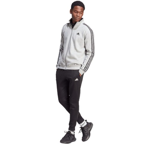 Dres męski adidas Basic 3-Stripes Fleece szaro-czarny IA3073 Dres męski adidas Basic 3-Stripes Fleece szaro-czarny IA3073