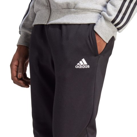 Dres męski adidas Basic 3-Stripes Fleece szaro-czarny IA3073 Dres męski adidas Basic 3-Stripes Fleece szaro-czarny IA3073