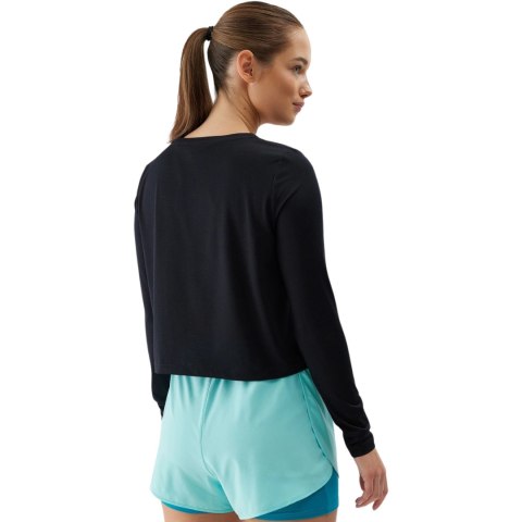 Koszulka damska longsleeve 4F F218 głęboka czerń 4FWSS24TFLOF218 20S Koszulka damska longsleeve 4F F218 głęboka czerń 4FWSS24TFLOF218 20S