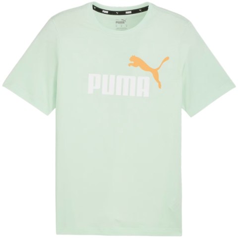 Koszulka męska Puma ESS+ 2 Col Logo Tee miętowa 586759 88 Koszulka męska Puma ESS+ 2 Col Logo Tee miętowa 586759 88