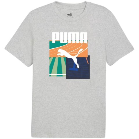 Koszulka męska Puma Graphics Summer Sports Tee II szara 627909 04 Koszulka męska Puma Graphics Summer Sports Tee II szara 627909 04