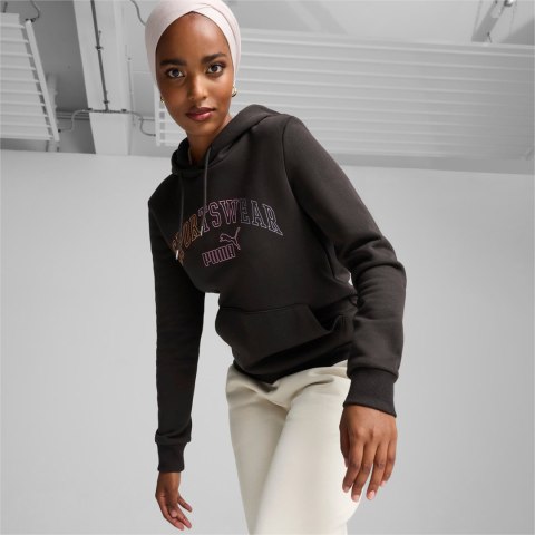 Bluza damska Puma Ess+ Logo LAB Hoodie FL czarna 682987 01 Bluza damska Puma Ess+ Logo LAB Hoodie FL czarna 682987 01