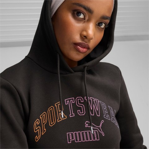 Bluza damska Puma Ess+ Logo LAB Hoodie FL czarna 682987 01 Bluza damska Puma Ess+ Logo LAB Hoodie FL czarna 682987 01