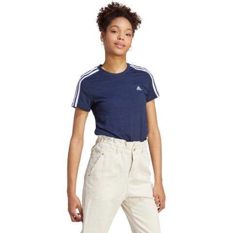 Koszulka damska adidas Essentials Slim 3-Stripes Tee granatowa IM2791 Koszulka damska adidas Essentials Slim 3-Stripes Tee granatowa IM2791