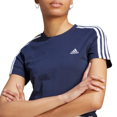Koszulka damska adidas Essentials Slim 3-Stripes Tee granatowa IM2791 Koszulka damska adidas Essentials Slim 3-Stripes Tee granatowa IM2791