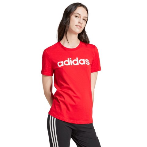 Koszulka damska adidas Loungewear Essentials Slim Logo Tee czerwona IY9189 Koszulka damska adidas Loungewear Essentials Slim Logo Tee czerwona IY9189