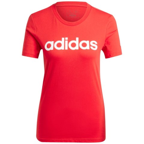 Koszulka damska adidas Loungewear Essentials Slim Logo Tee czerwona IY9189 Koszulka damska adidas Loungewear Essentials Slim Logo Tee czerwona IY9189