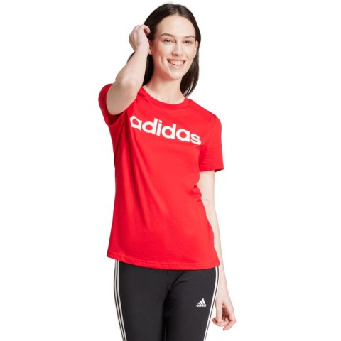 Koszulka damska adidas Loungewear Essentials Slim Logo Tee czerwona IY9189 Koszulka damska adidas Loungewear Essentials Slim Logo Tee czerwona IY9189