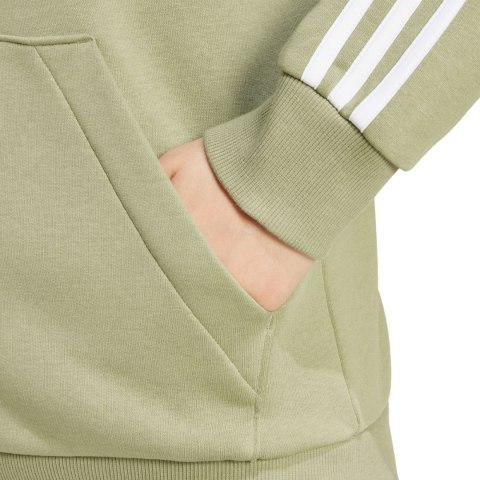 Bluza damska adidas Essentials 3-Stripes Full-Zip Fleece Hoodie oliwkowa JP2352 Bluza damska adidas Essentials 3-Stripes Full-Zip Fleece Hoodie oliwkowa JP2352