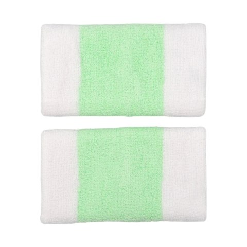 Frotki na nadgarstek Nike Swoosh Doublewide Wristbands 2 szt. biało-zielone N0001586117OS Frotki na nadgarstek Nike Swoosh Doublewide Wristbands 2 szt. biało-zielone N0001586117OS