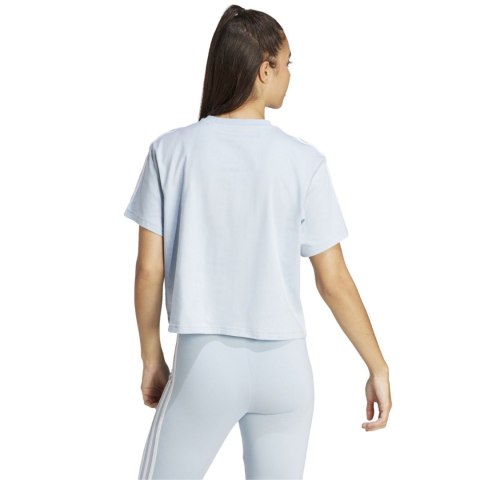 Koszulka damska adidas Essentials 3-Stripes Single Jersey Crop Top błękitna IS1568 Koszulka damska adidas Essentials 3-Stripes Single Jersey Crop Top błękitna IS1568