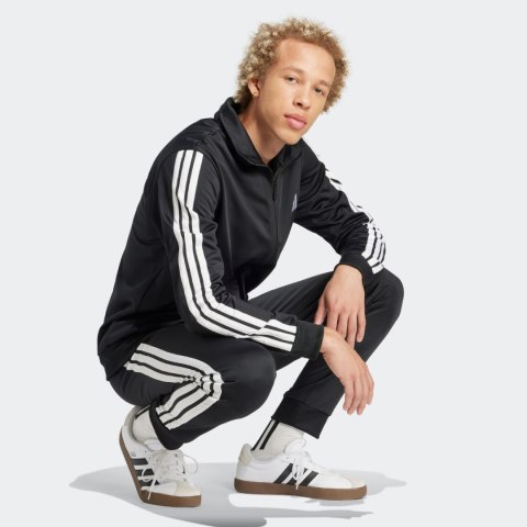 Dres męski adidas Sportswear Basic 3-Stripes Tricot czarny JI8858 Dres męski adidas Sportswear Basic 3-Stripes Tricot czarny JI8858