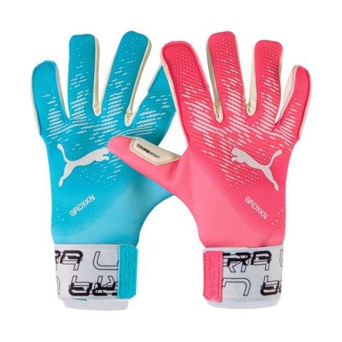Rękawice bramkarskie Puma Ultra Grip 1 Tricks Hybrid niebiesko-różowe 41853 01 Rękawice bramkarskie Puma Ultra Grip 1 Tricks Hybrid niebiesko-różowe 41853 01
