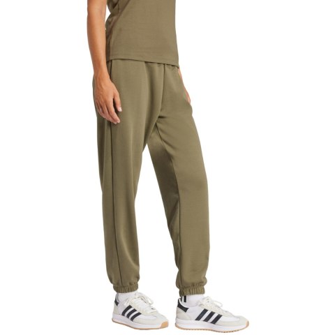 Spodnie damskie adidas Essentials Small Logo French Terry Cuffed zielone JD9927