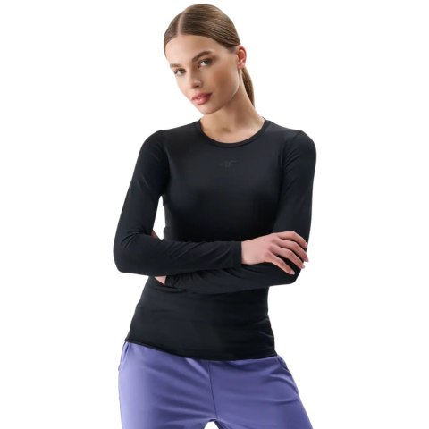 Koszulka damska 4F Longsleeve FNK F324 głęboka czerń 4FRSS25TFLOF324 20S Koszulka damska 4F Longsleeve FNK F324 głęboka czerń 4FRSS25TFLOF324 20S