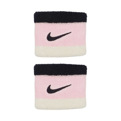 Frotki na nadgarstki Nike Swoosh Wristbands 2 szt. czarno-różowo-białe N0001565641