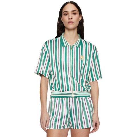 Koszulka damska polo Fila Lassance zielono-kremowa FAW0996 13382