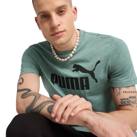 Koszulka męska Puma Ess No.1 Logo Heathear Tee zielona 682551 30
