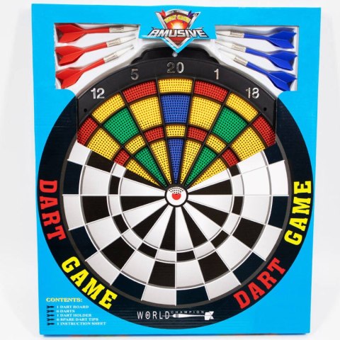 Tarcza dart plastikowa 40 cm + 6 rzutek Tarcza dart plastikowa 40 cm + 6 rzutek
