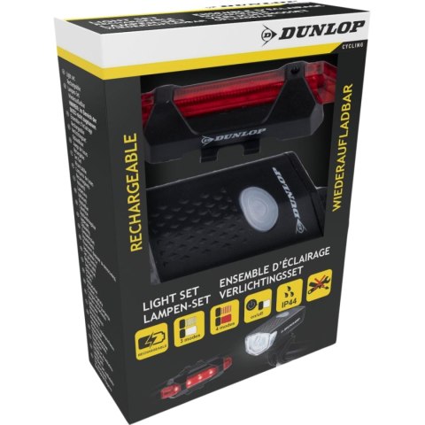 Zestaw lampek rowerowych Dunlop Led, ładowanie USB, tył+przód 473758 Zestaw lampek rowerowych Dunlop Led, ładowanie USB, tył+przód 473758