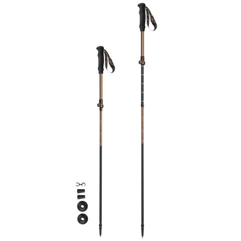 Kijki trekkingowe Spokey Quick brązowo-czarne 929473 Kijki trekkingowe Spokey Quick brązowo-czarne 929473