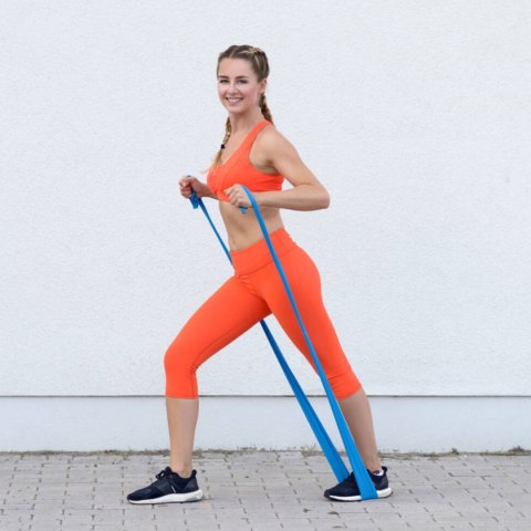 Taśma oporowa fitness Smj 0,40 mm 150x15 cm medium niebieska EX040 Taśma oporowa fitness Smj 0,40 mm 150x15 cm medium niebieska EX040