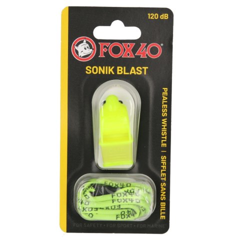 Gwizdek Fox 40 CMG Sonik Blast neonowy żółty ze sznurkiem Gwizdek Fox 40 CMG Sonik Blast neonowy żółty ze sznurkiem