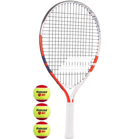 Rakieta do tenisa ziemnego Babolat Roland Garros Kit RG/FO 21 + 3 piłki Red Felt biało-pomarańczowo-granatowa 190014 Rakieta do tenisa ziemnego Babolat Roland Garros Kit RG/FO 21 + 3 piłki Red Felt biało-pomarańczowo-granatowa 190014