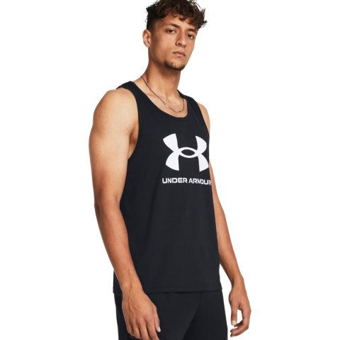 Koszulka męska Under Armour Sportstyle Logo Tank czarna 1382883 001