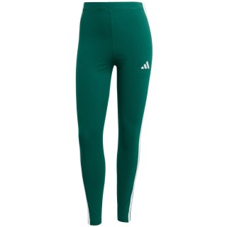 Legginsy damskie adidas Essentials 3-Stripes Cotton zielone KB7663