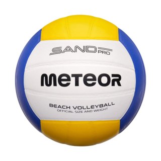Piłka siatkowa plażowa Meteor biało-żółto-niebieska 17412