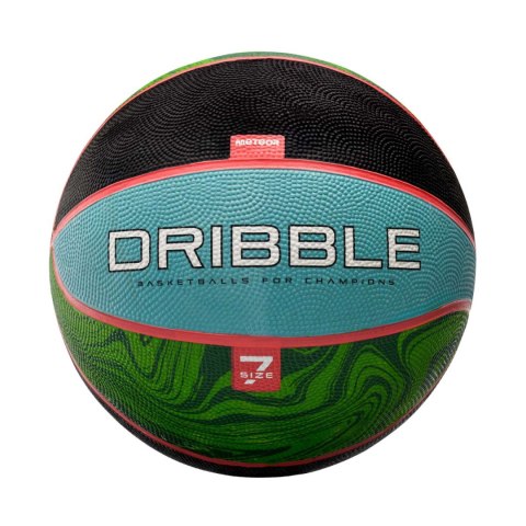 Piłka koszykowa Meteor Dribble niebiesko-zielono-czarna 07093